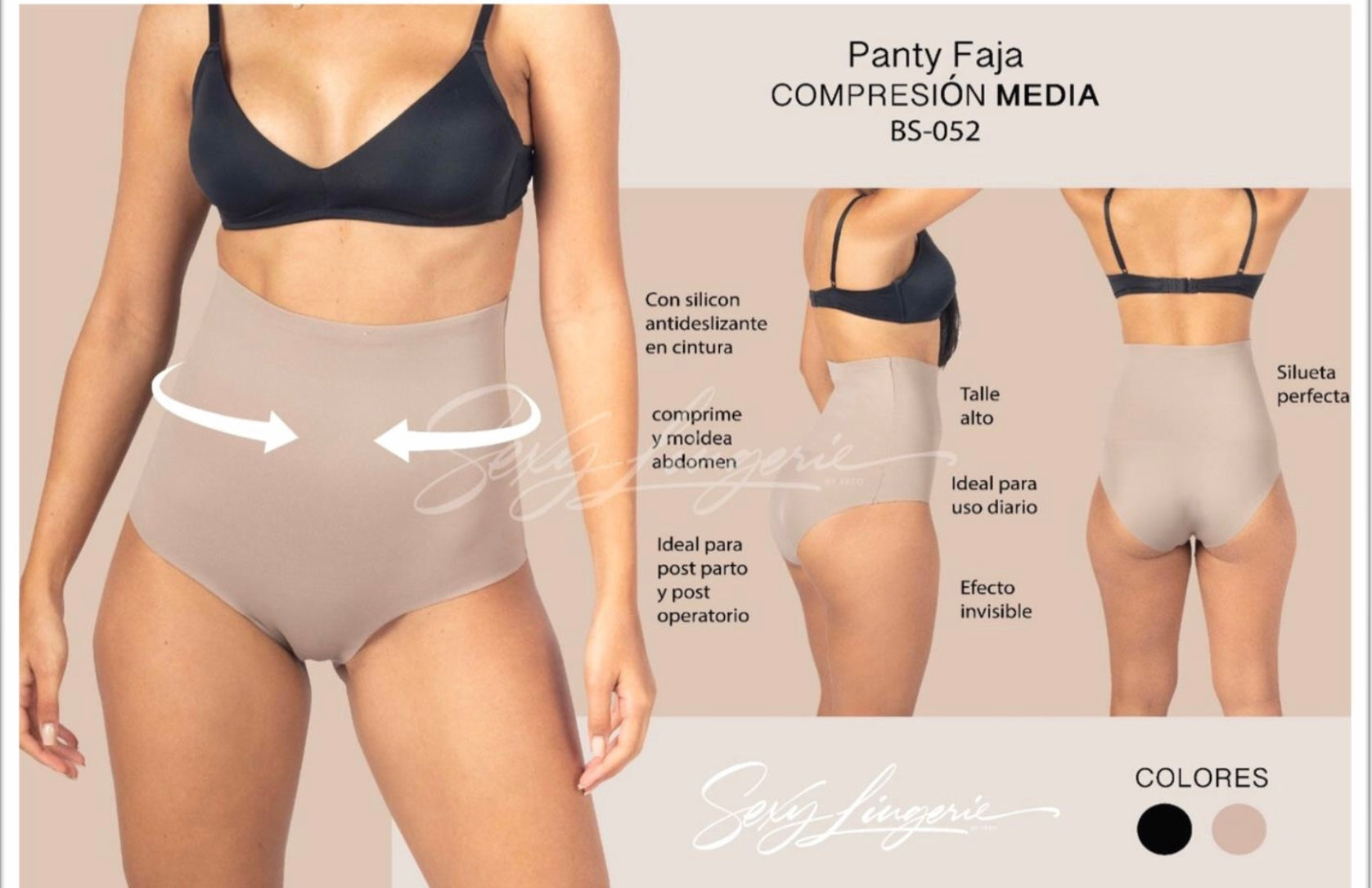 Sexy Columbian Short Faja Plus with Smart Medium Compression Shape Contouring Fabric