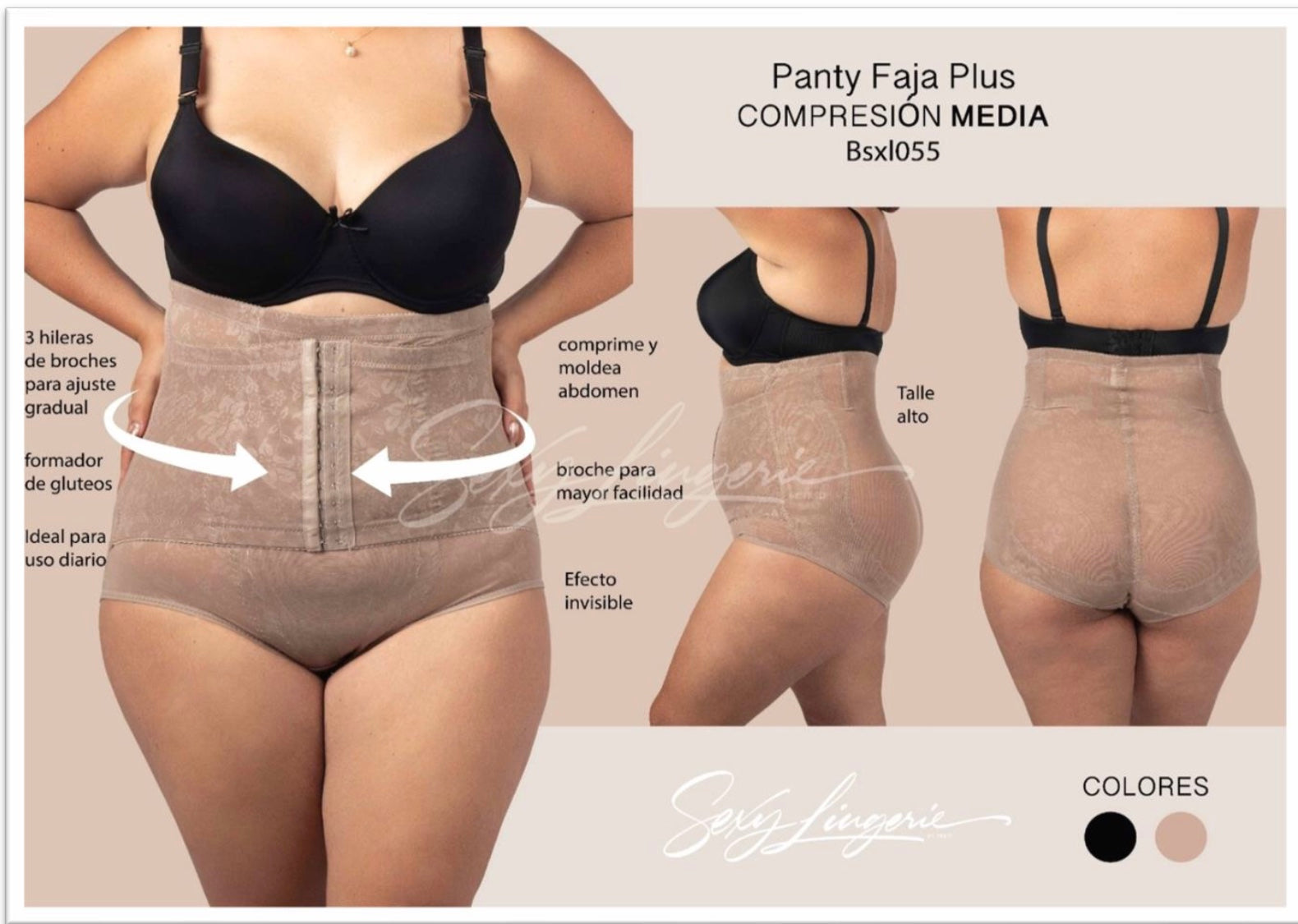 Sexy Columbian Panty Faja Plus with Smart Compression Shape Contouring Fabric