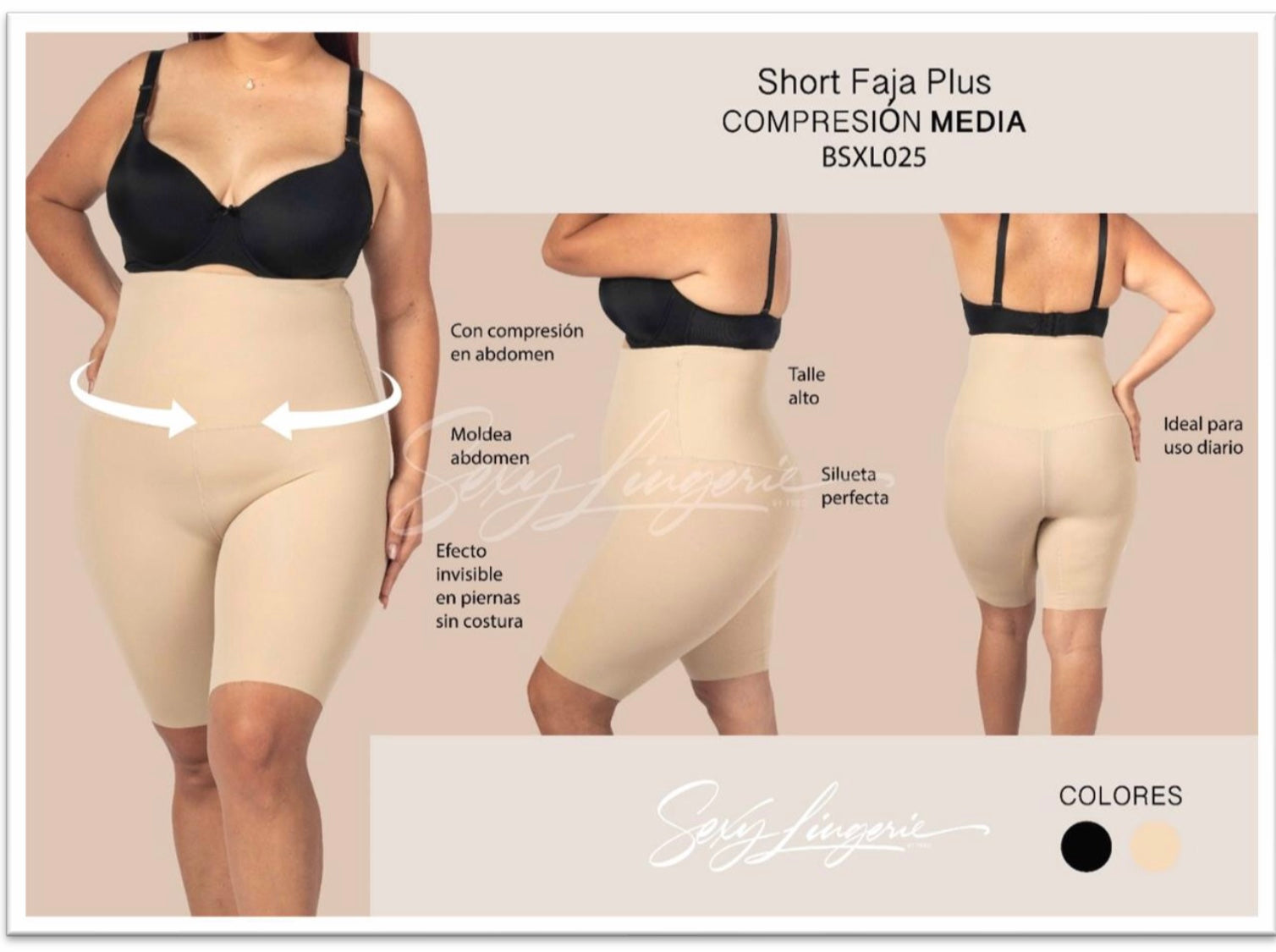 Sexy Columbian Reversible Hourglass Girdle Faja with Adjustable Smart Compression Shape Contouring Fabric