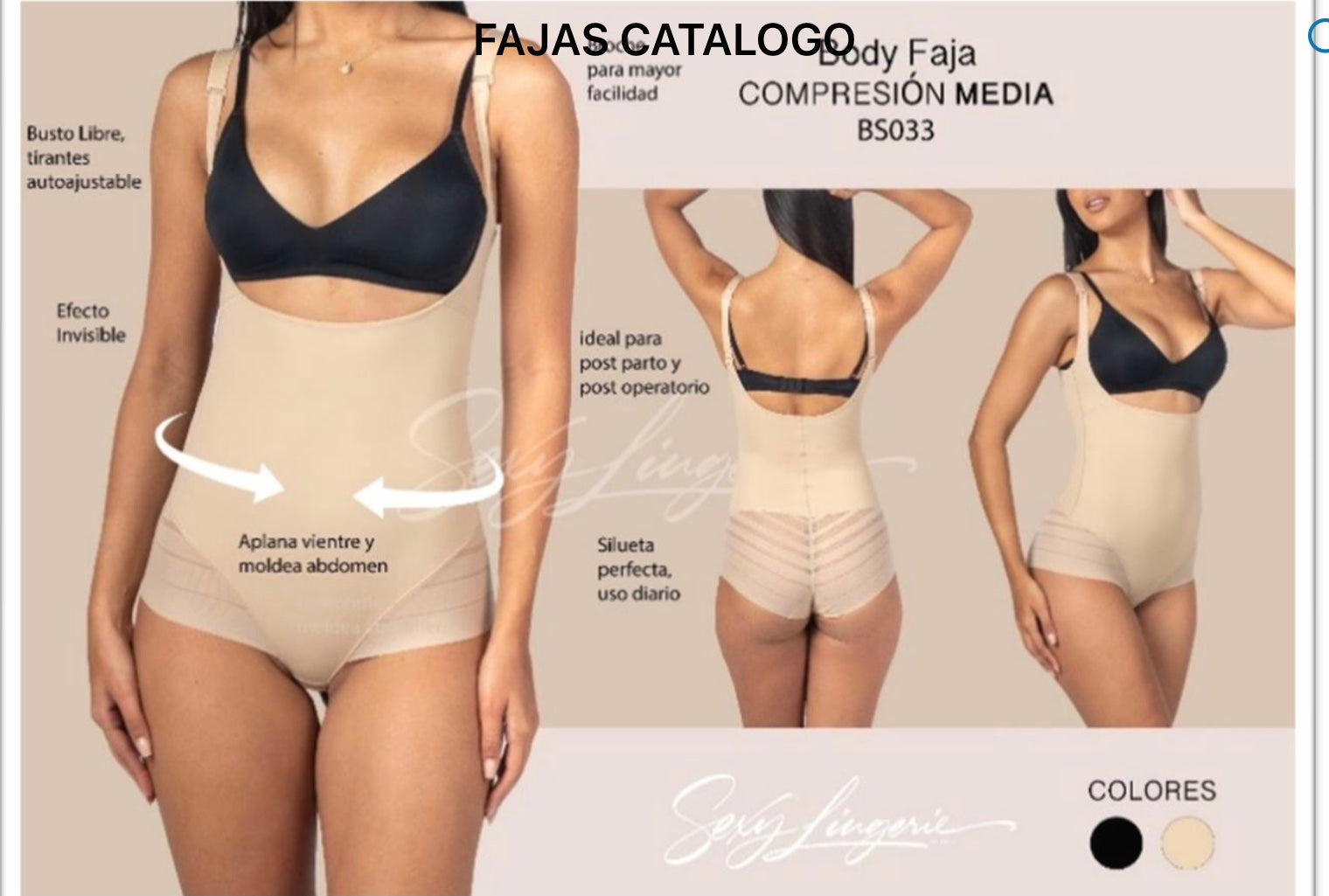 Sexy Columbian Free Bust Vest Faja with Compression Shape Contouring Fabric