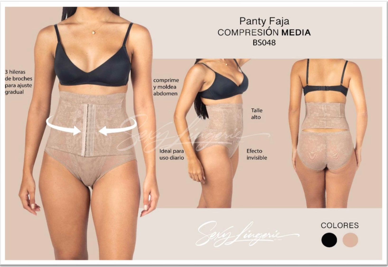Sexy Columbian Panty Faja with Adjustable Smart Compression Shape Contouring Fabric