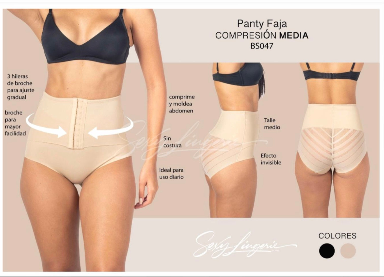 Sexy Columbian Short Faja Plus with Smart Medium Compression Shape Contouring Fabric